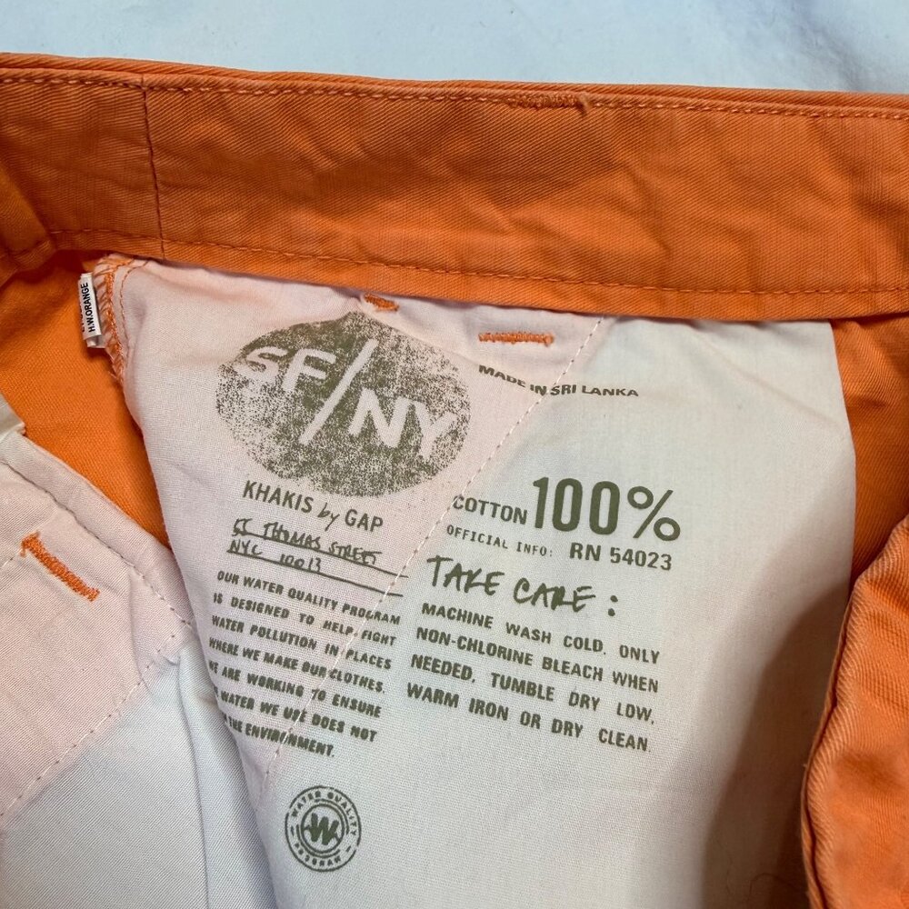 Khakis by Gap Boyfriend Roll-Up Shorts Womens Orange Cotton Shorts Size 6 - Picture 7 of 11